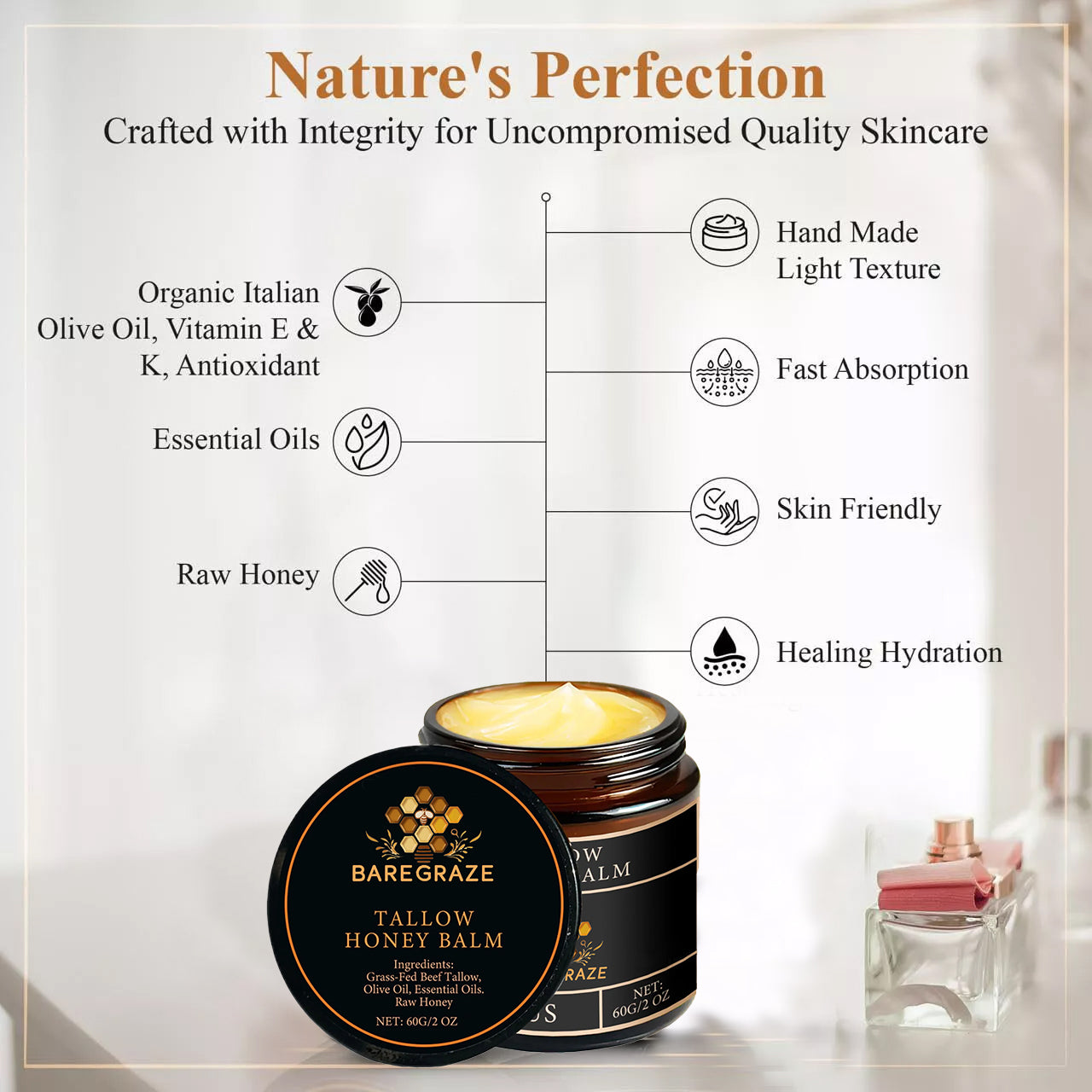 Baregraze Beef Tallow with Honey