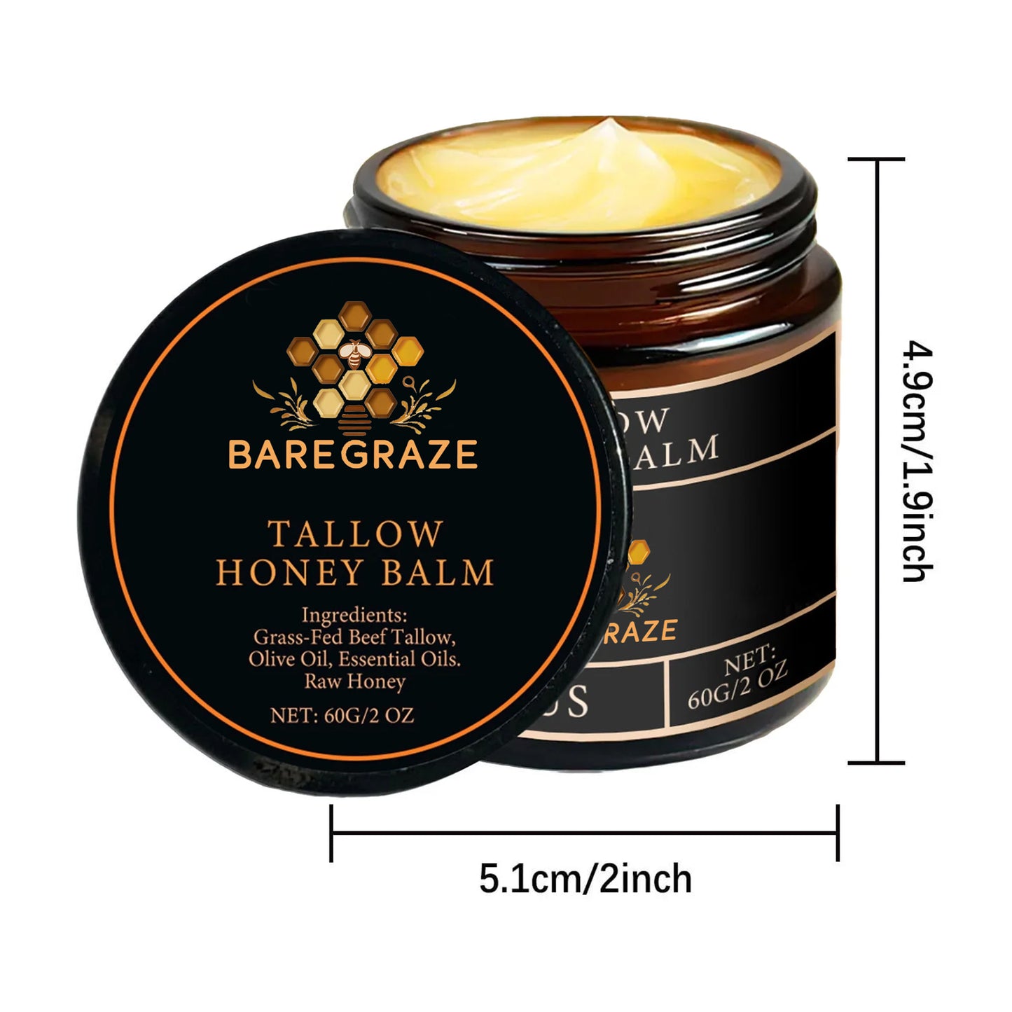 Baregraze Beef Tallow with Honey